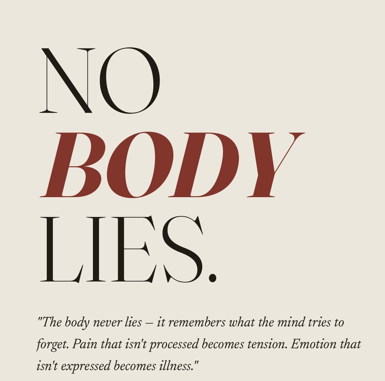 No Body Lies